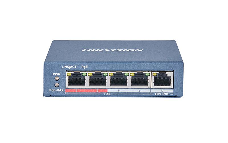 Hikvision Digital Technology Ds-3E0105P-E2 Network Switch Unmanaged Fast Ethernet (10/100) Power Over Ethernet (Poe) Blue, Grey