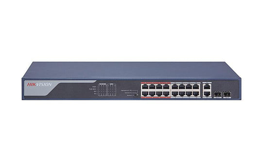 Hikvision Digital Technology Ds-3E0318P-E2 Network Switch Unmanaged Fast Ethernet (10/100) Power Over Ethernet (Poe) 1U Blue, Grey