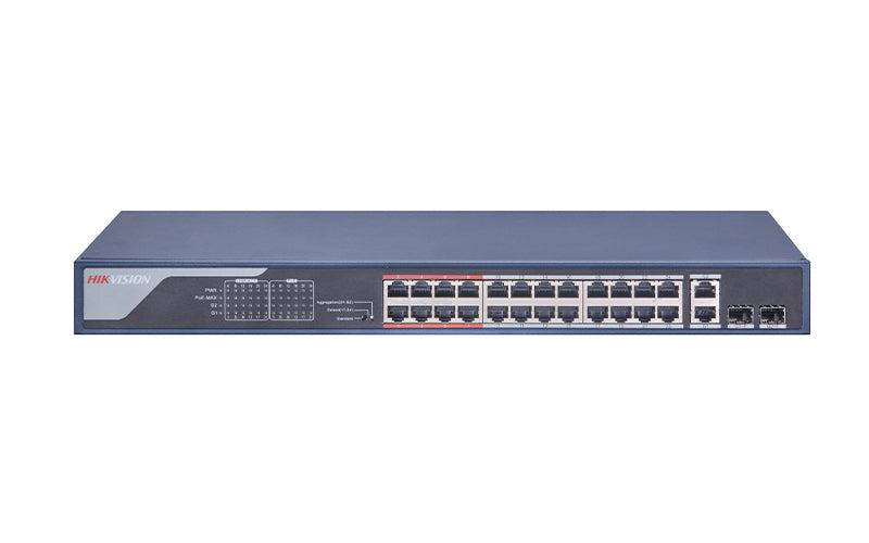 Hikvision Digital Technology Ds-3E0326P-E2 Network Switch Unmanaged Fast Ethernet (10/100) Power Over Ethernet (Poe) 1U Blue, Grey