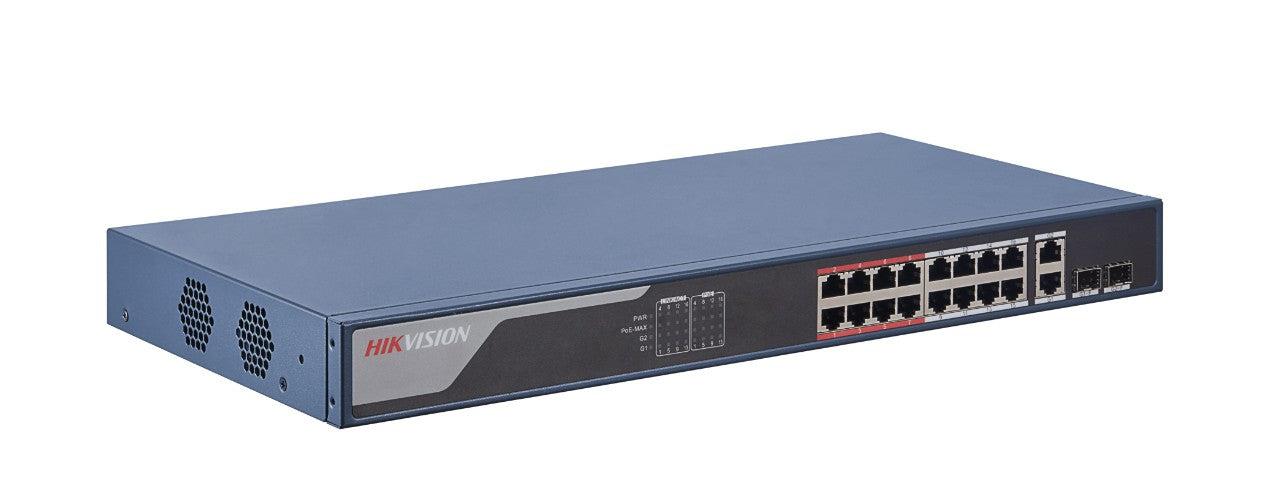 Hikvision Digital Technology Ds-3E1318P-Ei Network Switch Fast Ethernet (10/100) Power Over Ethernet (Poe) Blue