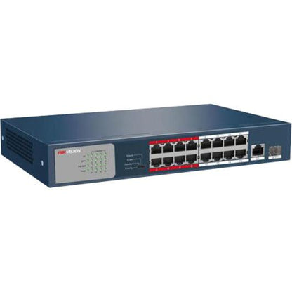 Hikvision Digital Technology Ds-3E0318P-E/M Network Switch Unmanaged L2 Fast Ethernet (10/100) Power Over Ethernet (Poe) 1U Blue, Grey