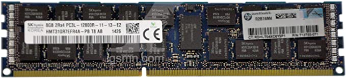 Hpe 8Gb, Dual Rank X4 Pc3L-12800R (Ddr3-1600)