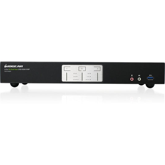 Iogear 2-Port 4K Dual View Kvmp Switch With Hdmi Connection, Usb 3.0 Hub And Audio