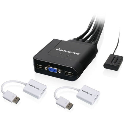 Iogear 2-Port Usb Vga Cable Kvm With Displayport Adapters