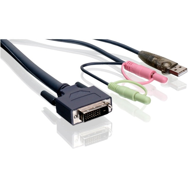 Iogear 6' Dual-Link Dvi Kvm Cable, With Usb And Audio/Mic, Taa Compliant