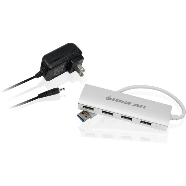 Iogear Met(Al) P4P Hub, 4-Port Usb 3.0 Powered Hub With Aluminum Chassis