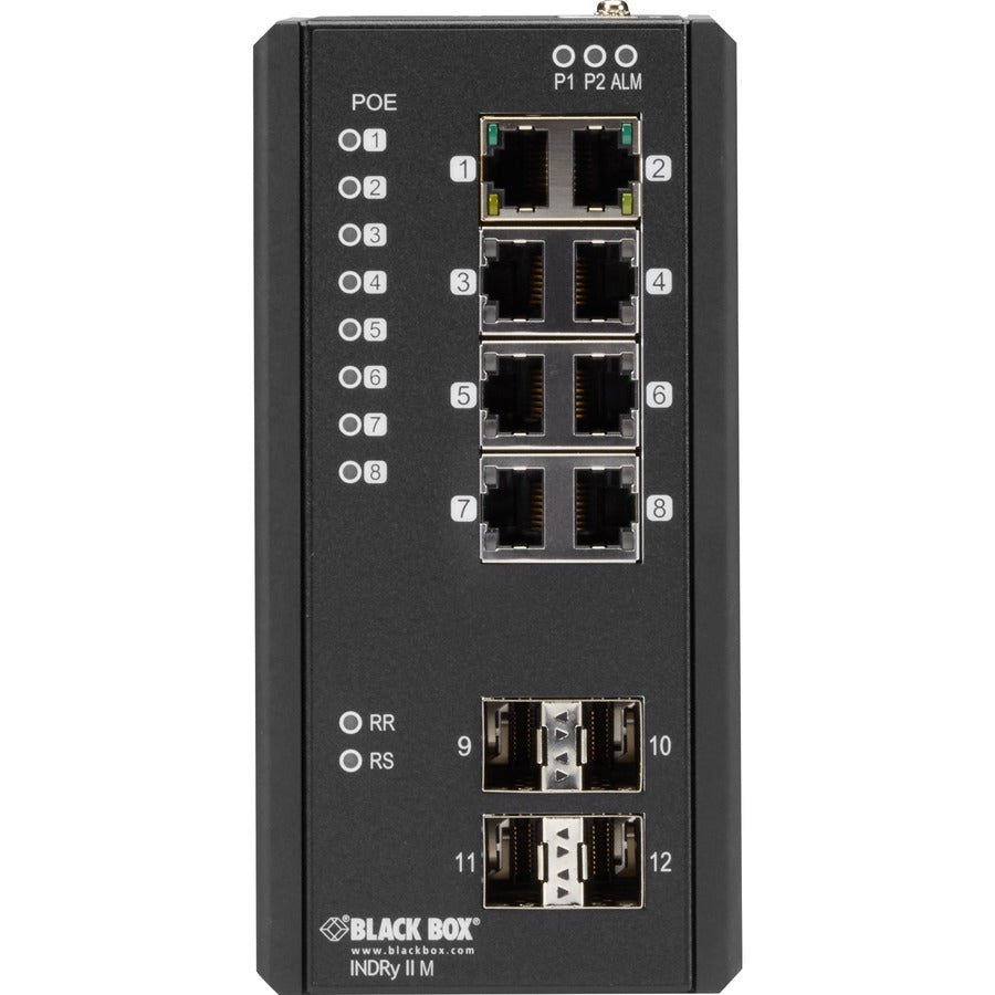 Industrial Managed Gigabit Ethe,Rnet Poe+ Switch - (8) Rj-45 (4) Sf