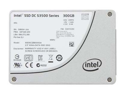 Intel Dc S3500 Ssdsc2Bb300G401 2.5" 300Gb Sata 3.0 6Gb/S Mlc Solid State Drive