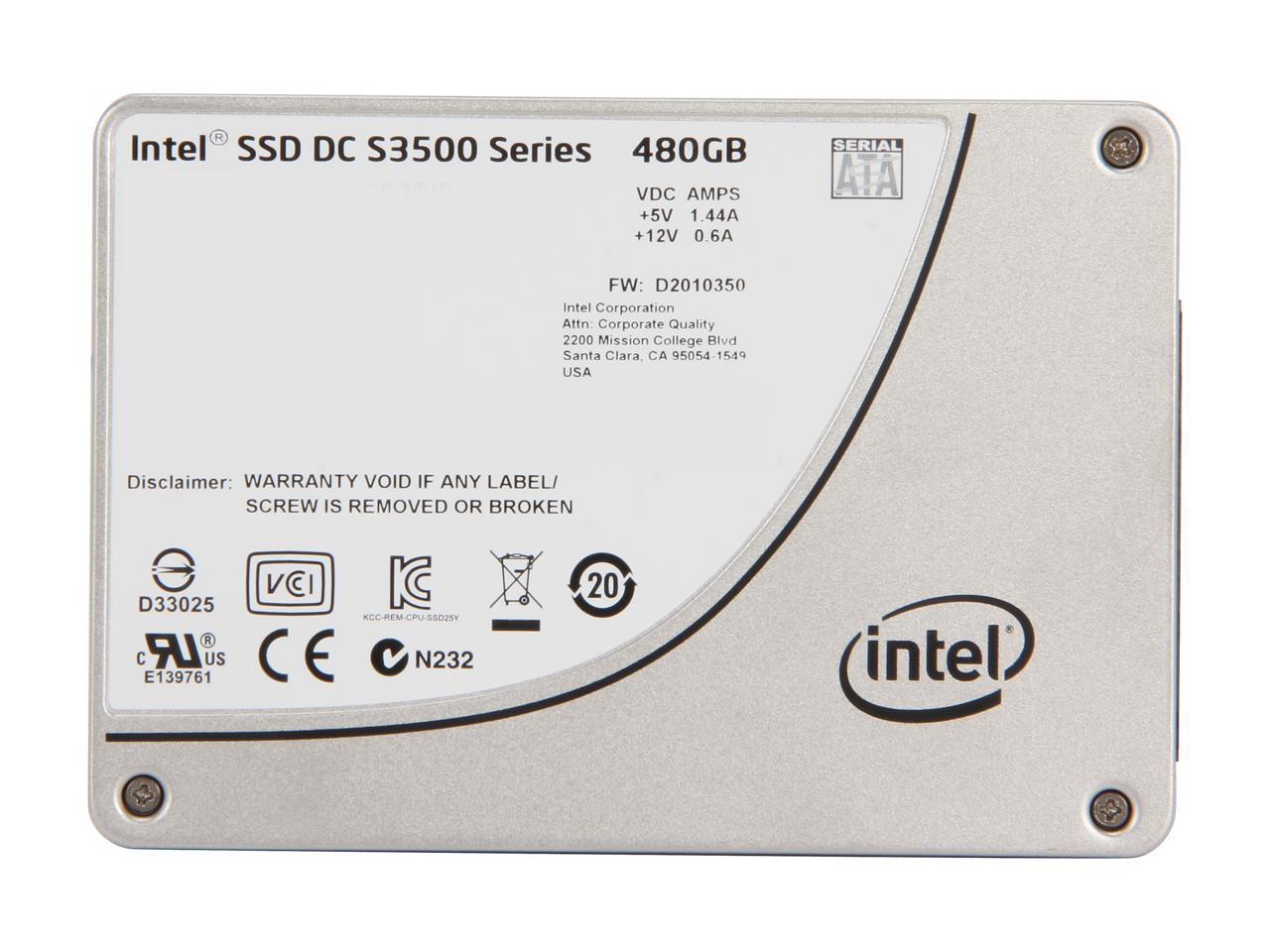 Intel Dc S3500 Ssdsc2Bb480G401 2.5" 480Gb Sata 3.0 6Gb/S Mlc Solid State Drive