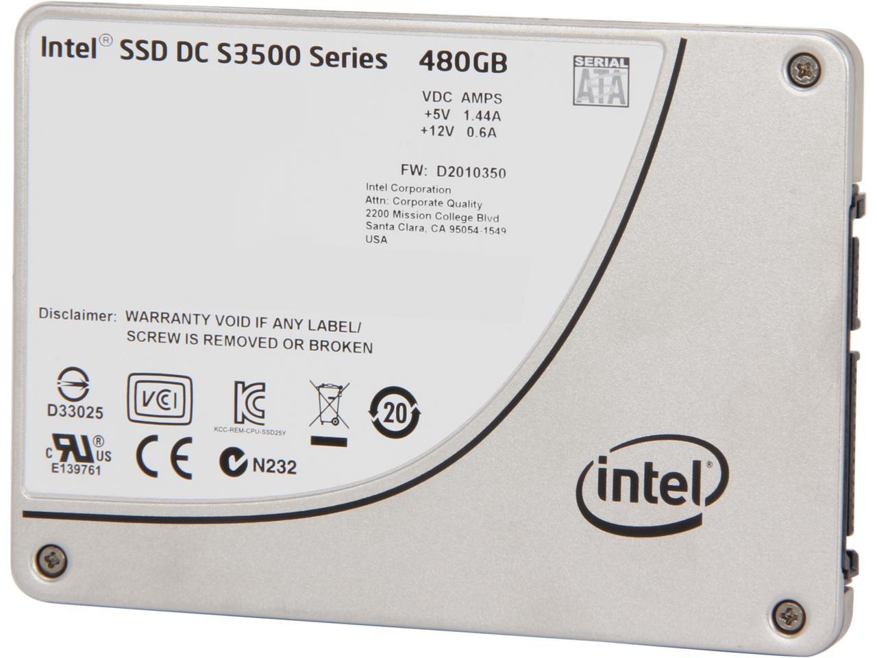 Intel Dc S3500 Ssdsc2Bb480G401 2.5" 480Gb Sata 3.0 6Gb/S Mlc Solid State Drive