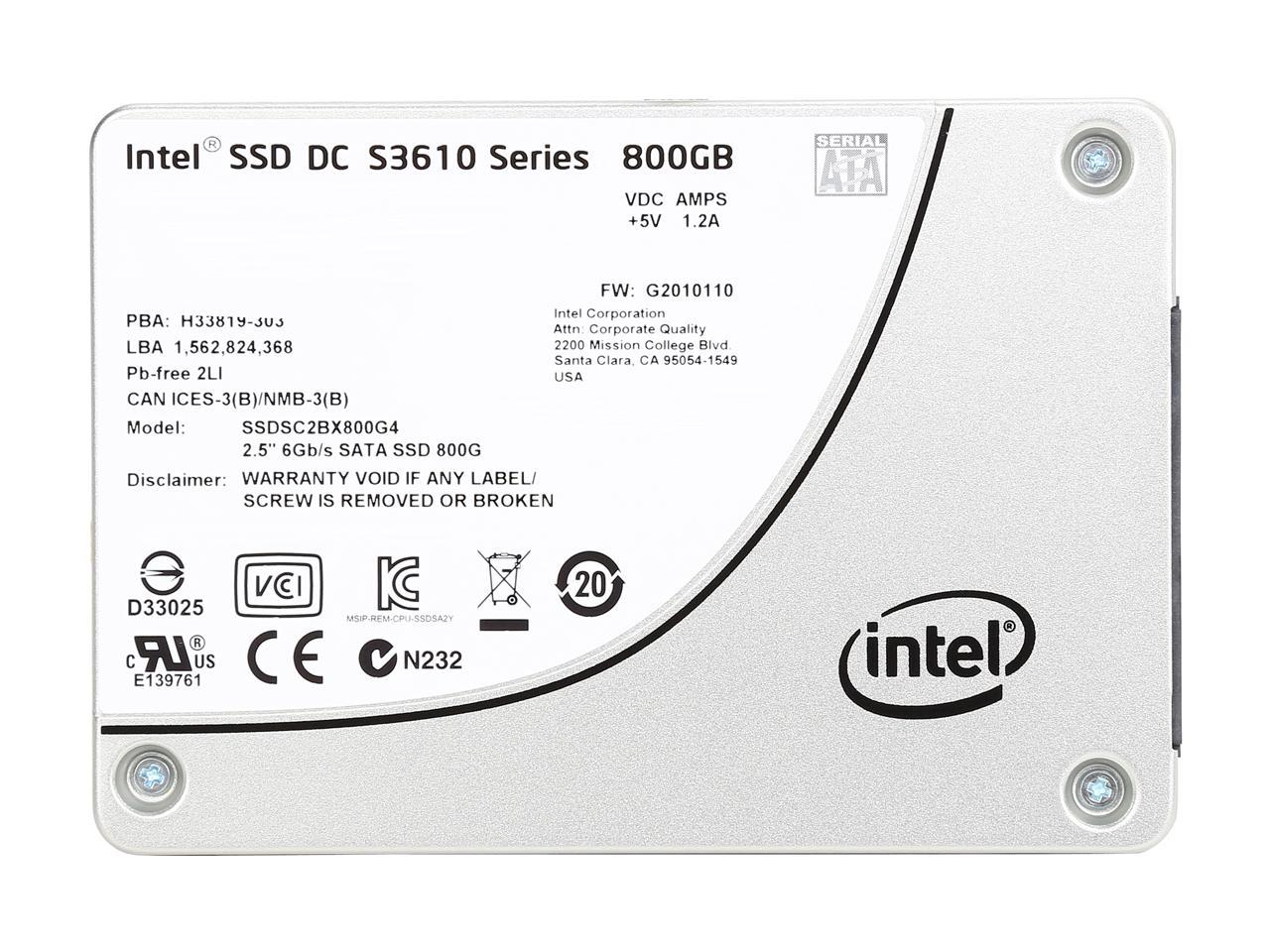 Intel Dc S3610 Ssdsc2Bx800G401 2.5" 800Gb Sata Iii Mlc Business Solid State Drive