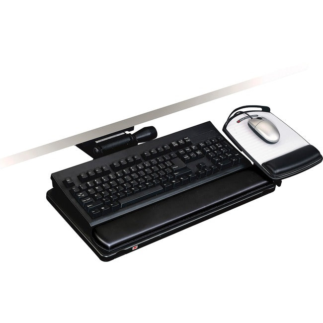 Keyboard Tray Adjustable Easy,23In Track Mouse Platform Gel