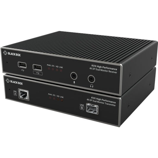 Kvm Ext Catx/Fiber Dh 4K Dp Usb,2.0 Hub Serial Audio Local Video