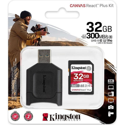 Kingston Technology Canvas React Plus 32 Gb Sd Uhs-Ii Class 10