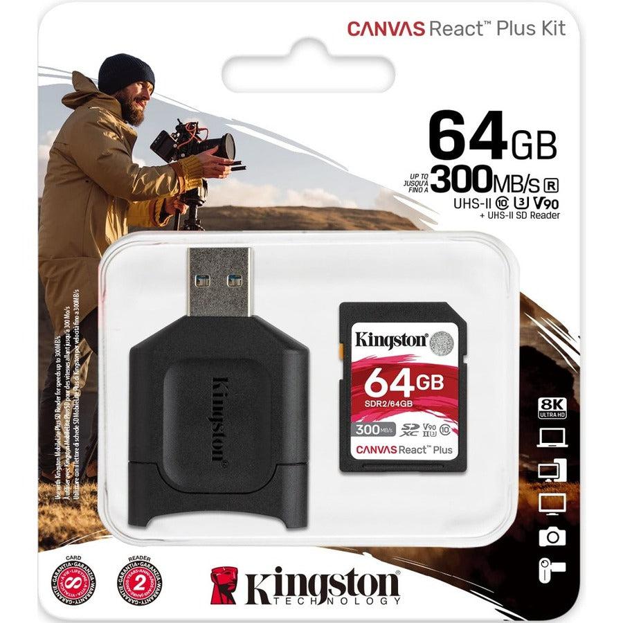 Kingston Technology Canvas React Plus 64 Gb Sd Uhs-Ii Class 10