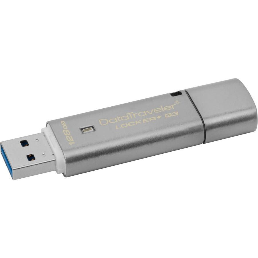 Kingston Technology Datatraveler Locker+ G3 Usb Flash Drive 128 Gb Usb Type-A 3.2 Gen 1 (3.1 Gen 1) Silver