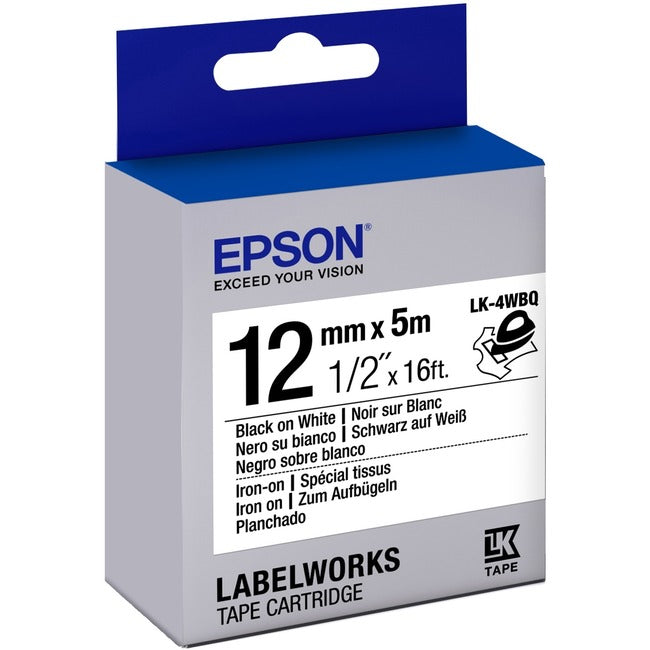 Label Works Labels Iron-On,Blk/Wht 12Mm Tape Cart