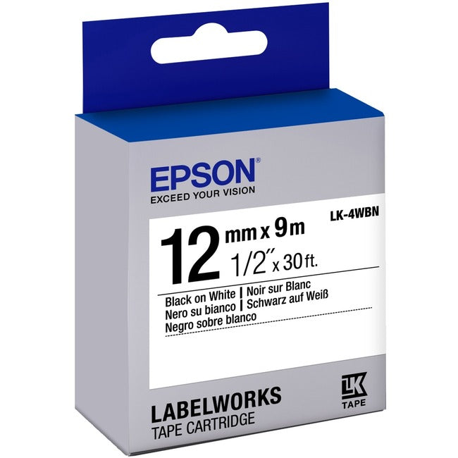 Label Works Labels Stnd Blk/Wht,12Mm Tape Cart