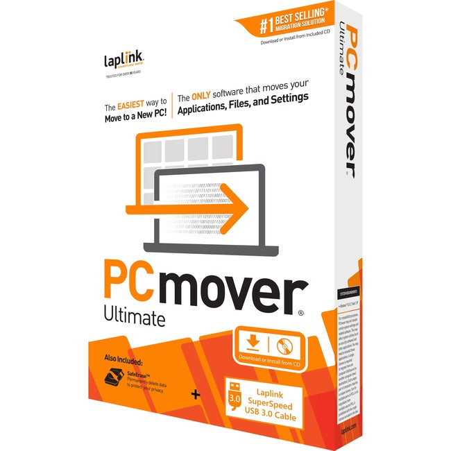 Laplink Pcmover Ultimate V11,10Use W/ Superspeed Usb 3.0 Cable