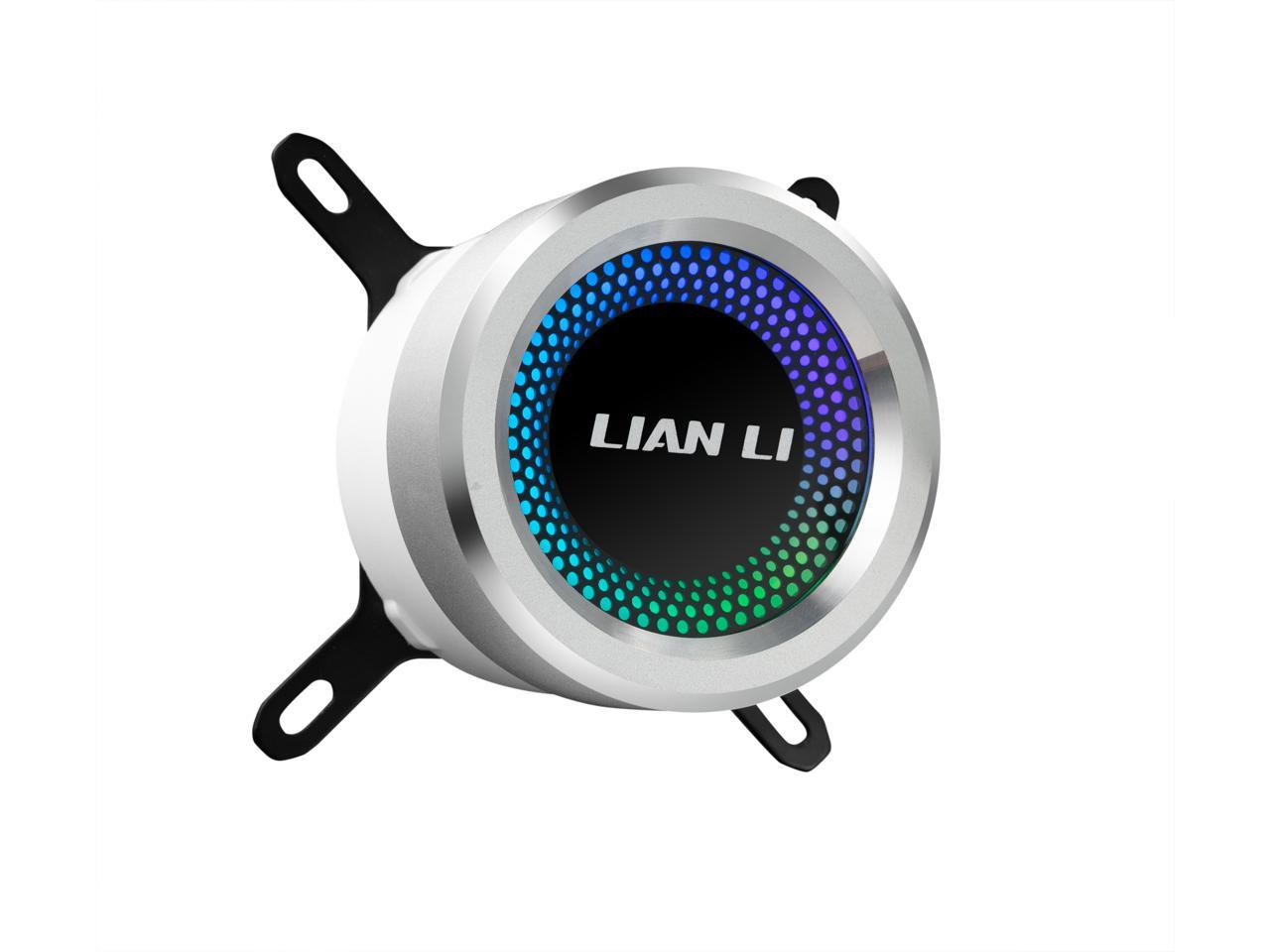 Lian Li Galahad Aio 240 Rgb White, Dual 120Mm Addressable Rgb Fans Aio Cpu Liquid Cooler