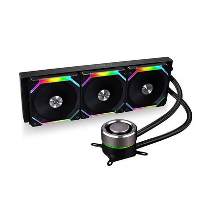 Lian Li Galahad Aio 360 Rgb Uni Fan Sl120 Edition Black , Dual 120Mm Addressable Rgb Fans Aio Cpu Liquid Cooler-Ga-360Slb