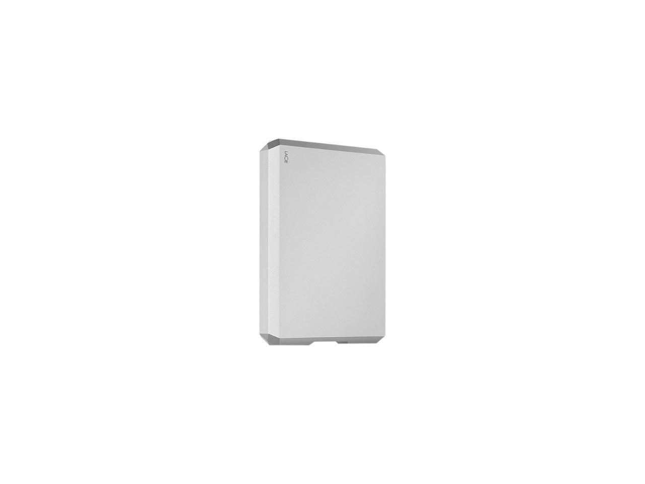 Lacie Mobile Drive 5Tb External Hard Drive Portable Hdd - Moon Silver Usb-C Usb 3.0, For Mac And Pc Desktop, 1 Month Adobe Cc (Sthg5000400)