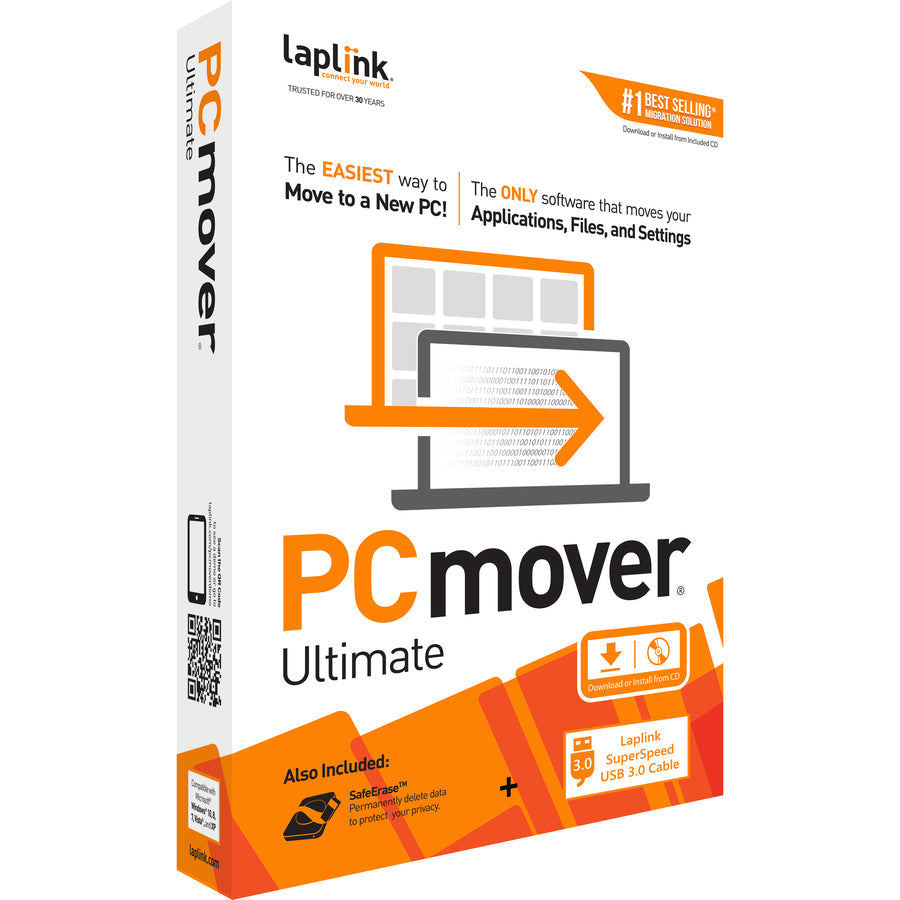 Laplink Pcmover Ultimate V11,10Use W/ Superspeed Usb 3.0 Cable