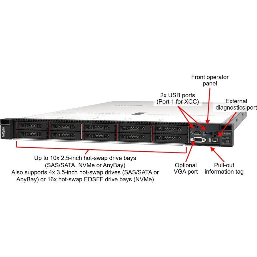 Lenovo Thinksystem Sr630 V2 Server 2.8 Ghz 32 Gb Rack (1U) Intel Xeon Silver 750 W Ddr4-Sdram