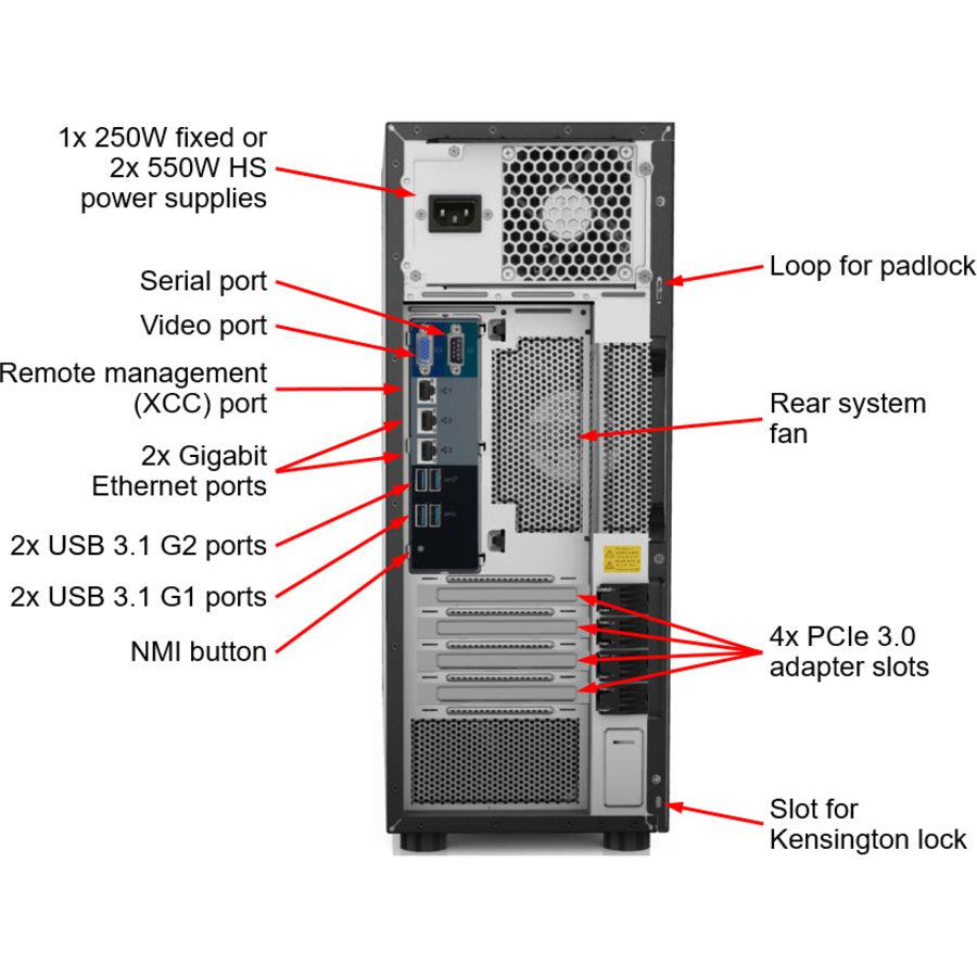 Lenovo Thinksystem St250 Server 3.3 Ghz 8 Gb Tower (4U) Intel® Xeon® 550 W Ddr4-Sdram