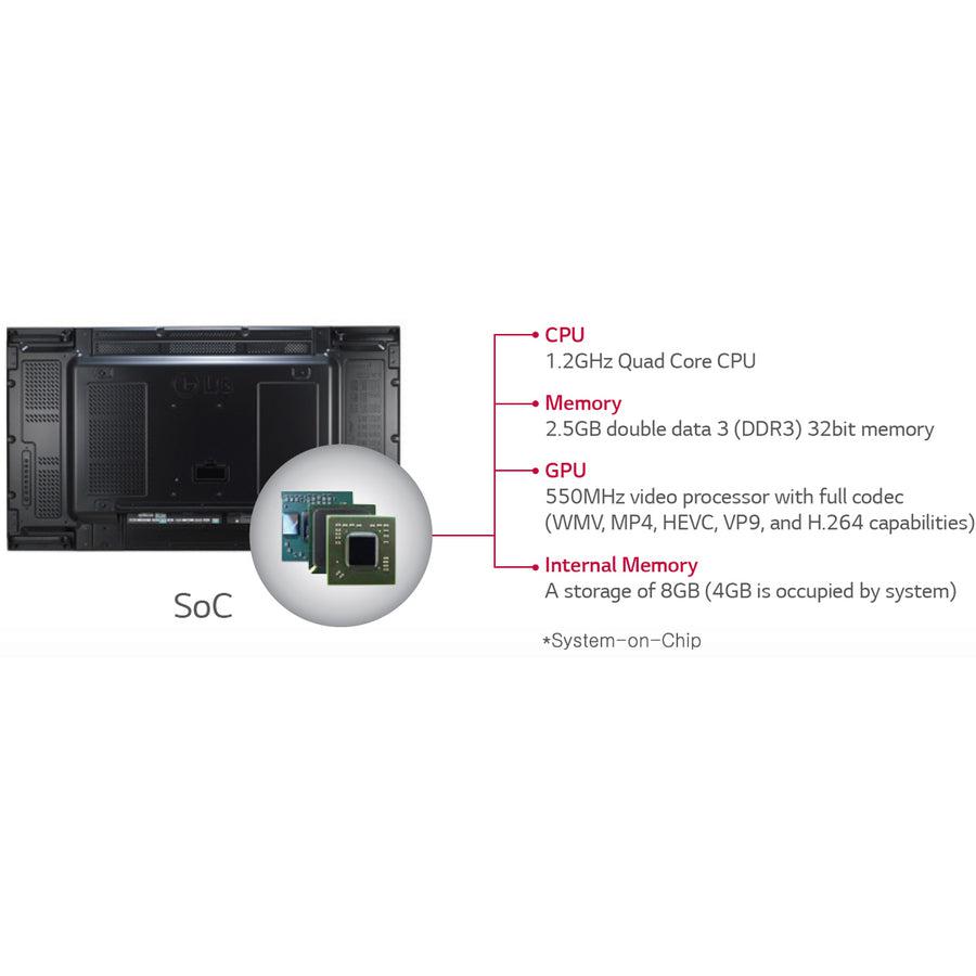 Lg 55Vx1D-B Signage Display Digital Signage Flat Panel 139.7 Cm (55") Lcd 1500 Cd/M² Full Hd Black Web Os 24/7