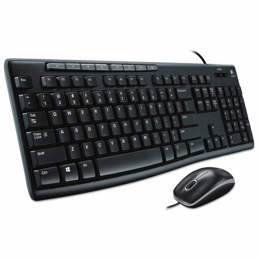 Logitech Desktop Mk200 Mouse & Keyboard Combo(Black)