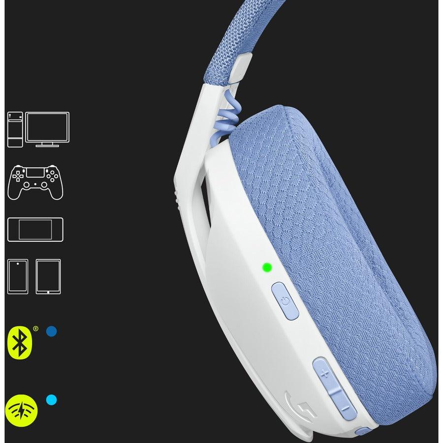 Logitech G G435 Headset Wireless Head-Band Gaming Bluetooth Lilac, White