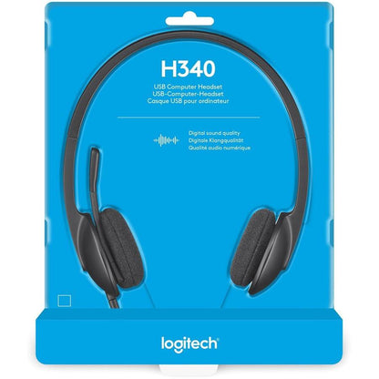 Logitech H340 Usb Computer Headset Wired Head-Band Office/Call Center Black