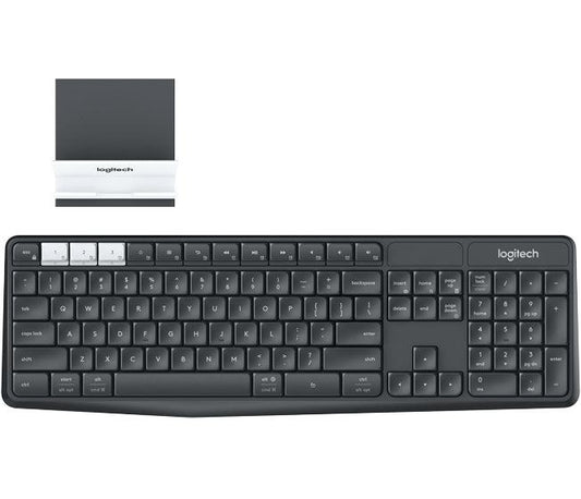 Logitech K375S Multi-Device Keyboard Rf Wireless + Bluetooth Qwerty Black, White