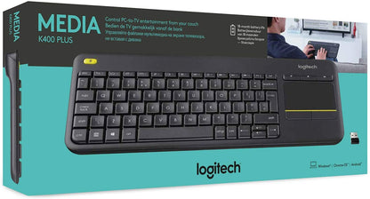 Logitech K400 Plus Wireless Touch Tv Keyboard With Easy Media Control And Built-In Touchpad