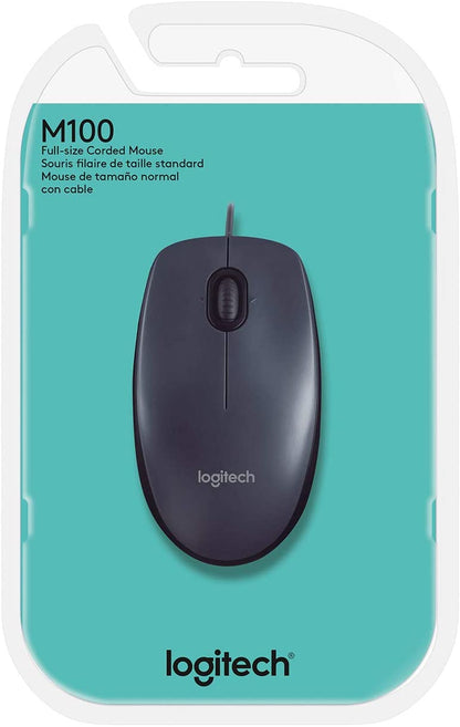 Logitech M100 Corded Mouse – Wired Usb Mouse