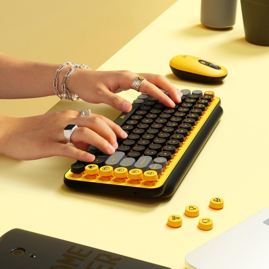 Logitech Pop Keys Keyboard Rf Wireless + Bluetooth Black, Grey, Yellow