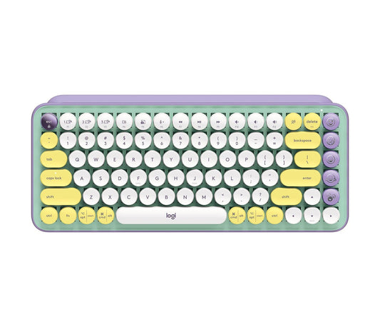 Logitech Pop Keys Keyboard Rf Wireless + Bluetooth Mint Colour, Violet, White, Yellow