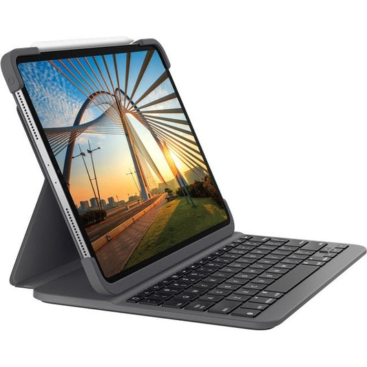 Logitech Slim Folio Pro Keyboard/Cover Case (Folio) For 12.9" Apple Ipad Pro (3Rd Generation), Ipad Pro (4Th Generation) Tablet