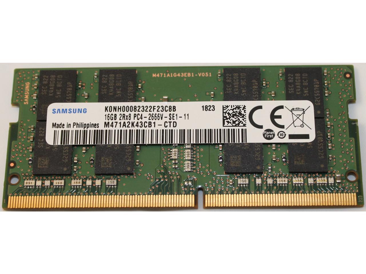M471A2K43Cb1-Ctd Samsung 16Gb Ddr4 Pc4-21300 2666Mhz 260 Pin Sodimm 1.2V, Cl 19 Laptop Ram Memory Module