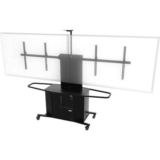 Mc1000 All Metal Monitor Cart,And Mc-Xld Dual Mount For 60-80 Tvs