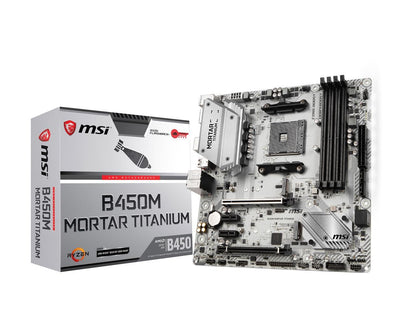 Msi B450M Mortar Titanium Am4 Amd B450 Sata 6Gb/S Usb 3.1 Hdmi Micro Atx Amd Motherboard