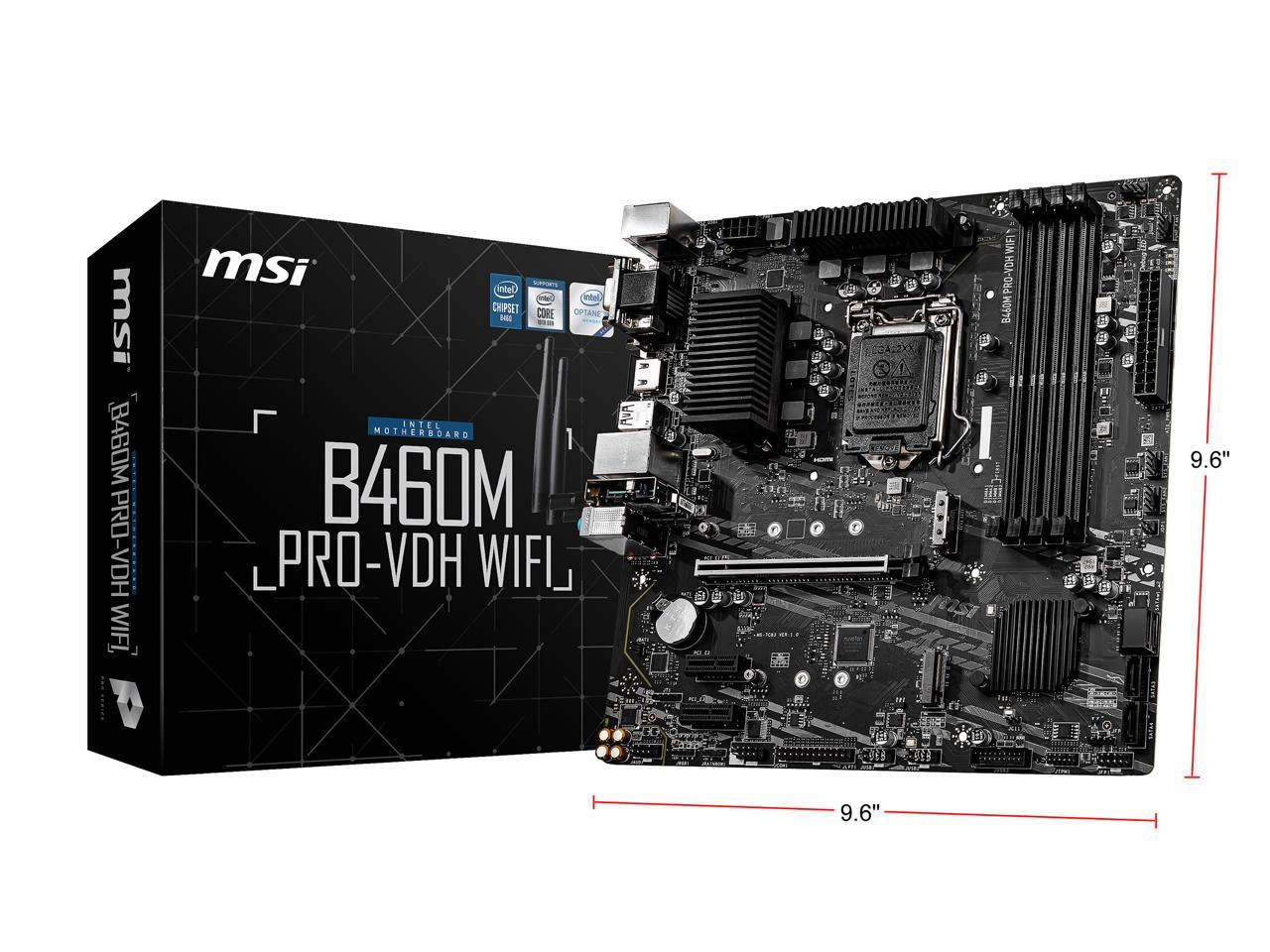 Msi B460M Pro-Vdh Wifi Lga 1200 Intel B460 Micro Atx Intel Motherboard