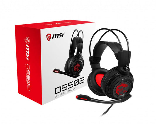 Msi Ds502 7.1 Virtual Surround Sound Gaming Headset 'Black With Ambient Dragon Logo, Wired Usb Connector, 40Mm Drivers, Inline Smart Audio Controller, Ergonomic Design'