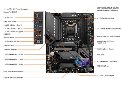 Msi Mag Z590 Tomahawk Wifi Lga 1200 Intel Z590 Sata 6Gb/S Atx Intel Motherboard