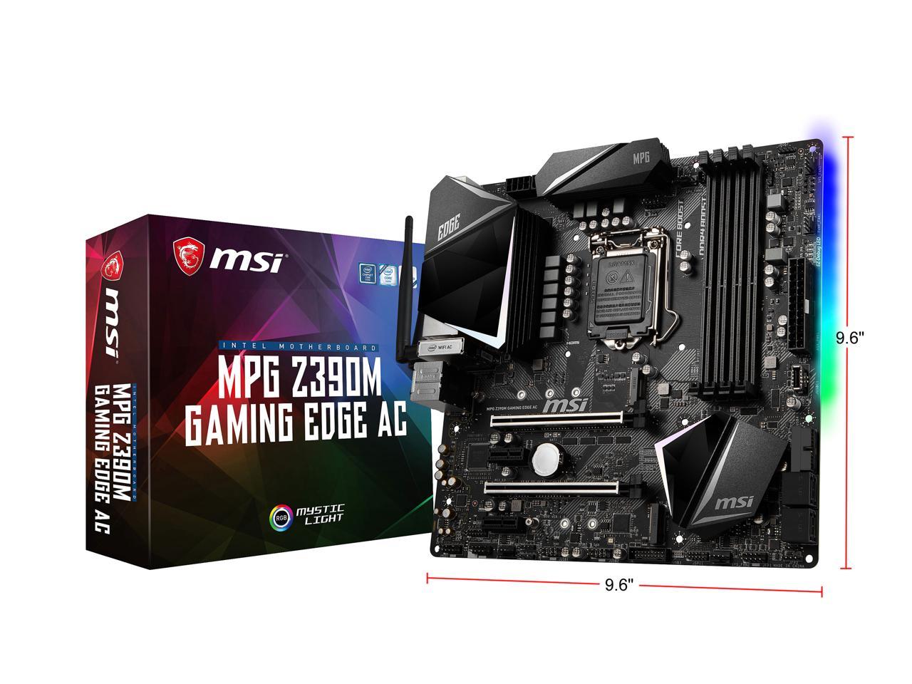 Msi Mpg Z390M Gaming Edge Ac Lga 1151 (300 Series) Intel Z390 Hdmi Sata 6Gb/S Usb 3.1 Micro Atx Intel Motherboard
