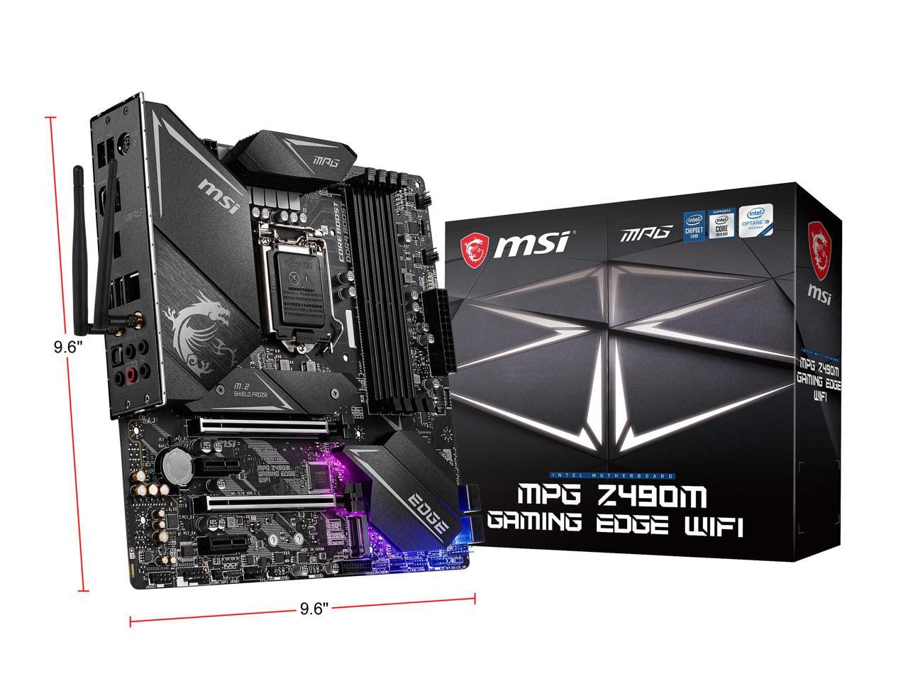 Msi Mpg Z490M Gaming Edge Wifi Lga 1200 Intel Z490 Sata 6Gb/S Micro Atx  Intel Motherboard