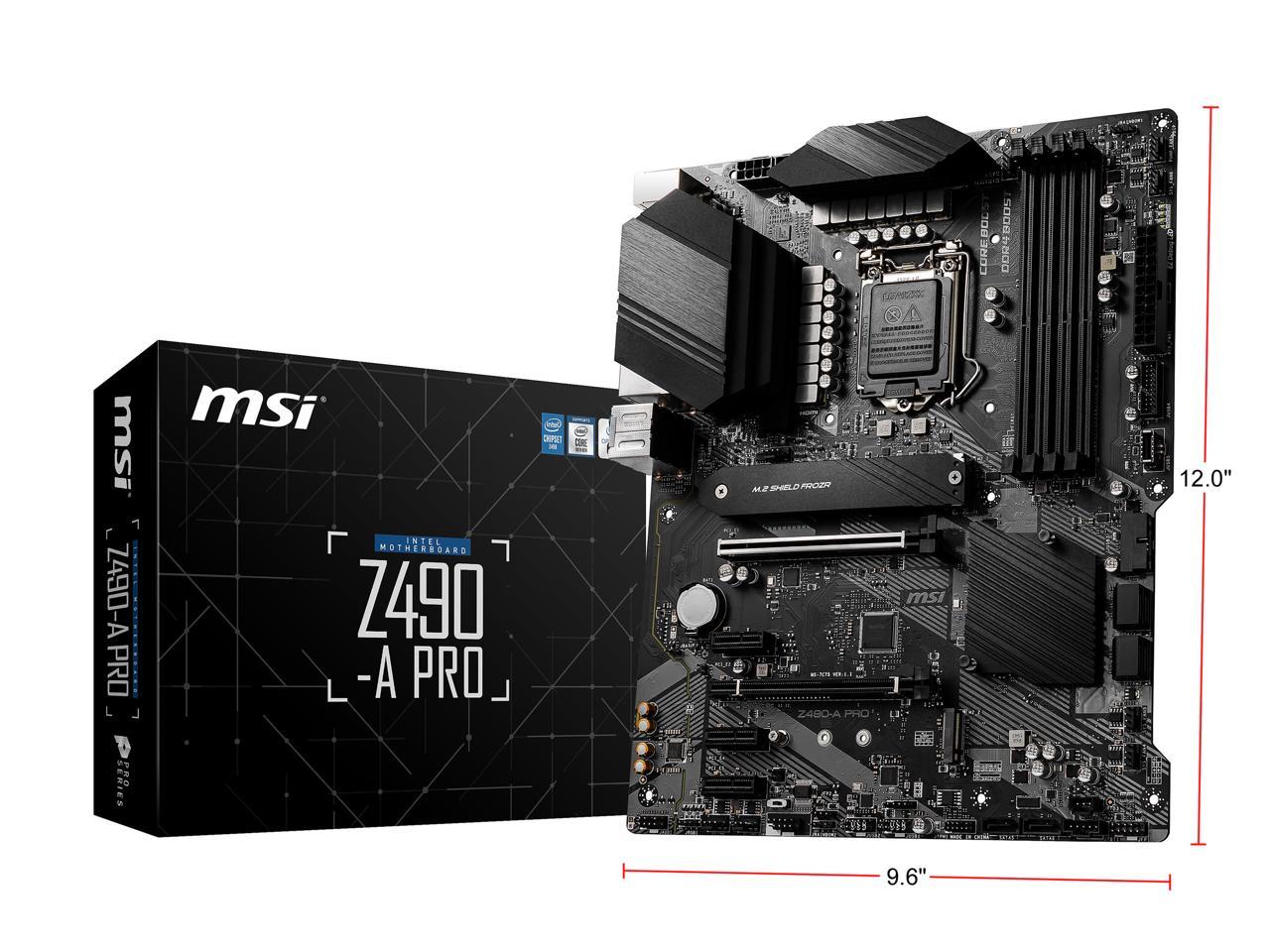 Msi Pro Z490-A Pro Lga 1200 Intel Z490 Sata 6Gb/S Atx Intel Motherboard