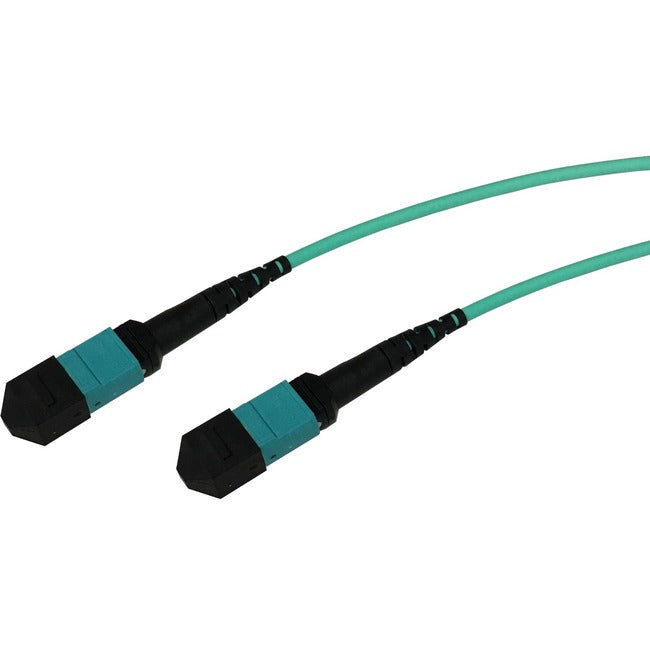 Mtp?/Mpo-Female To Mtp?/Mpo-Female Aqua Multimode Om4 50/125?M Cross-Over (Method B) 2 Meter Cable Assembly For 40G/100G Qsfp+/Qsfp28 Applications