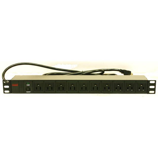 Maruson Pdu-R1510 T19" Rackmount,1U, 15A, 10Ft Power Cord, (10) Nema 5-15R Outlets
